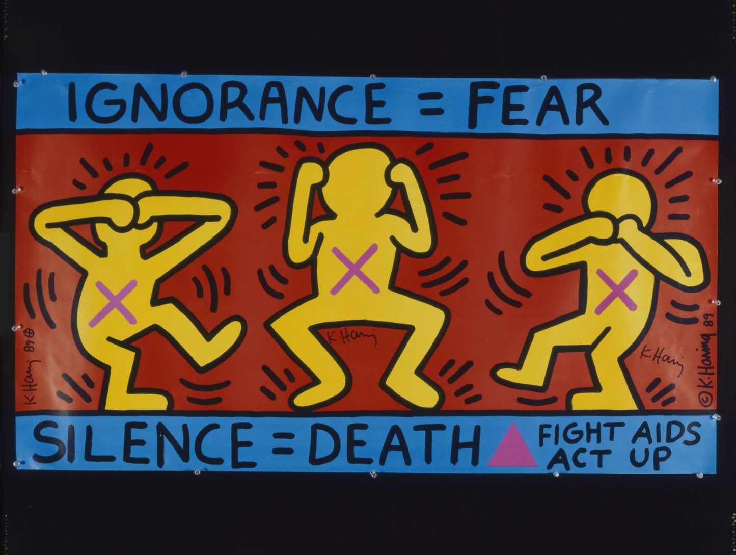 Keith Haring "Silence = Fear" Back Patch, LARGE, Commission Only