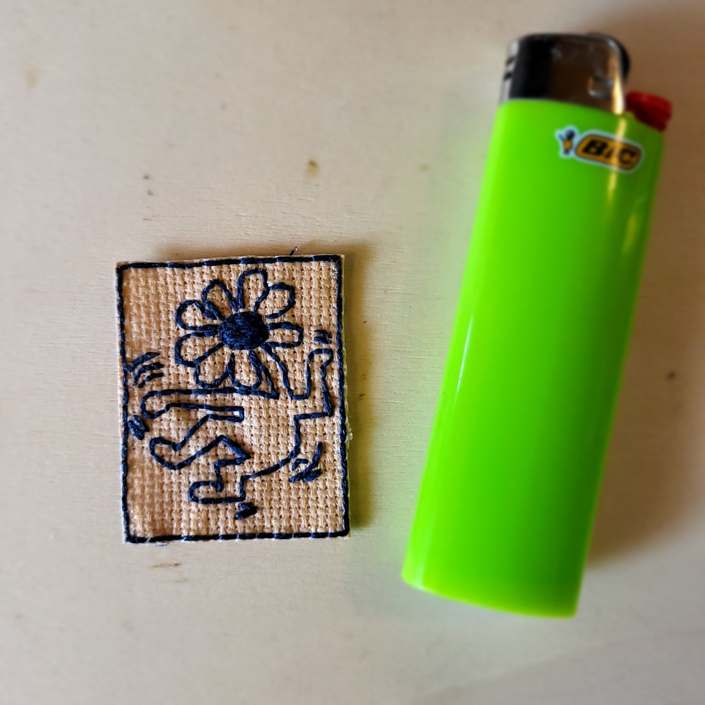 Flower Head Dancer, Keith Haring Hand Embroidered Patch