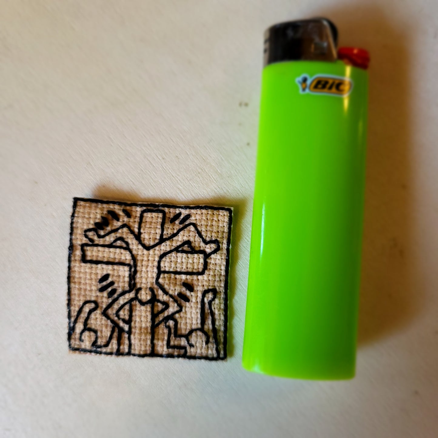 Fool Crucified Dancer, Keith Haring Mini Hand Embroidered Patch