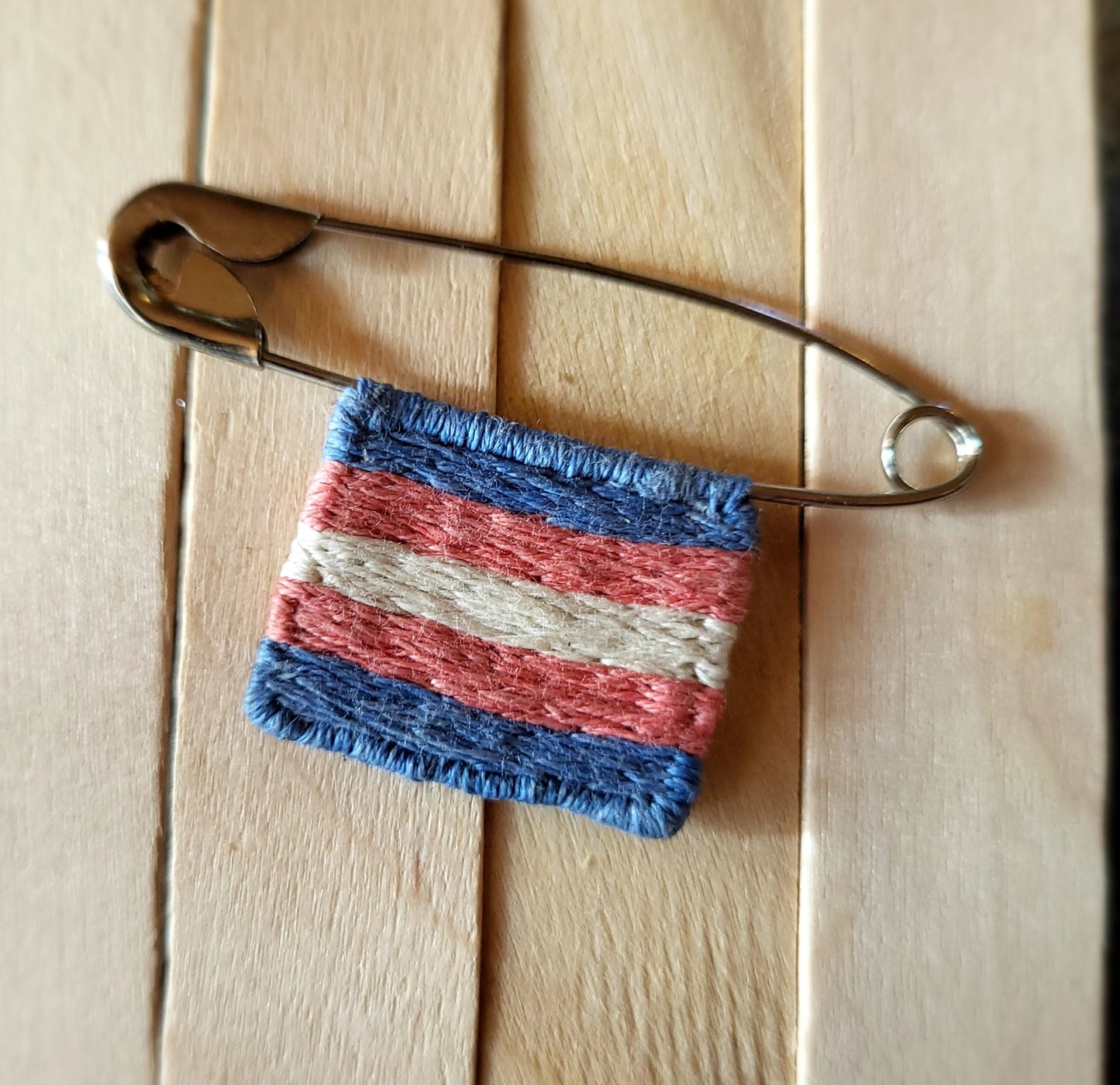 Handstitched Mini Pride Flags on Safety Pins