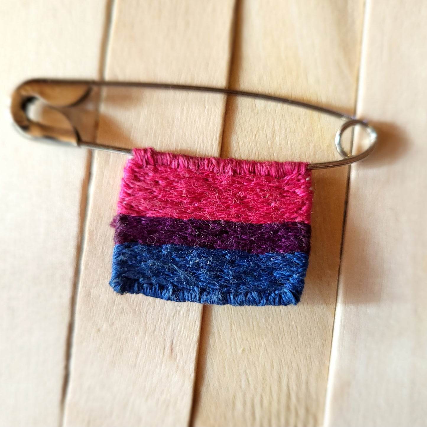 Handstitched Mini Pride Flags on Safety Pins