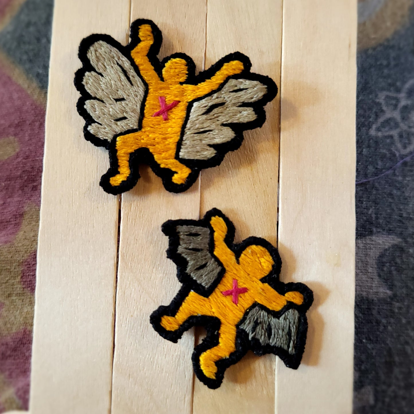 Winged Angel Dancers, Keith Haring sketch Patches
