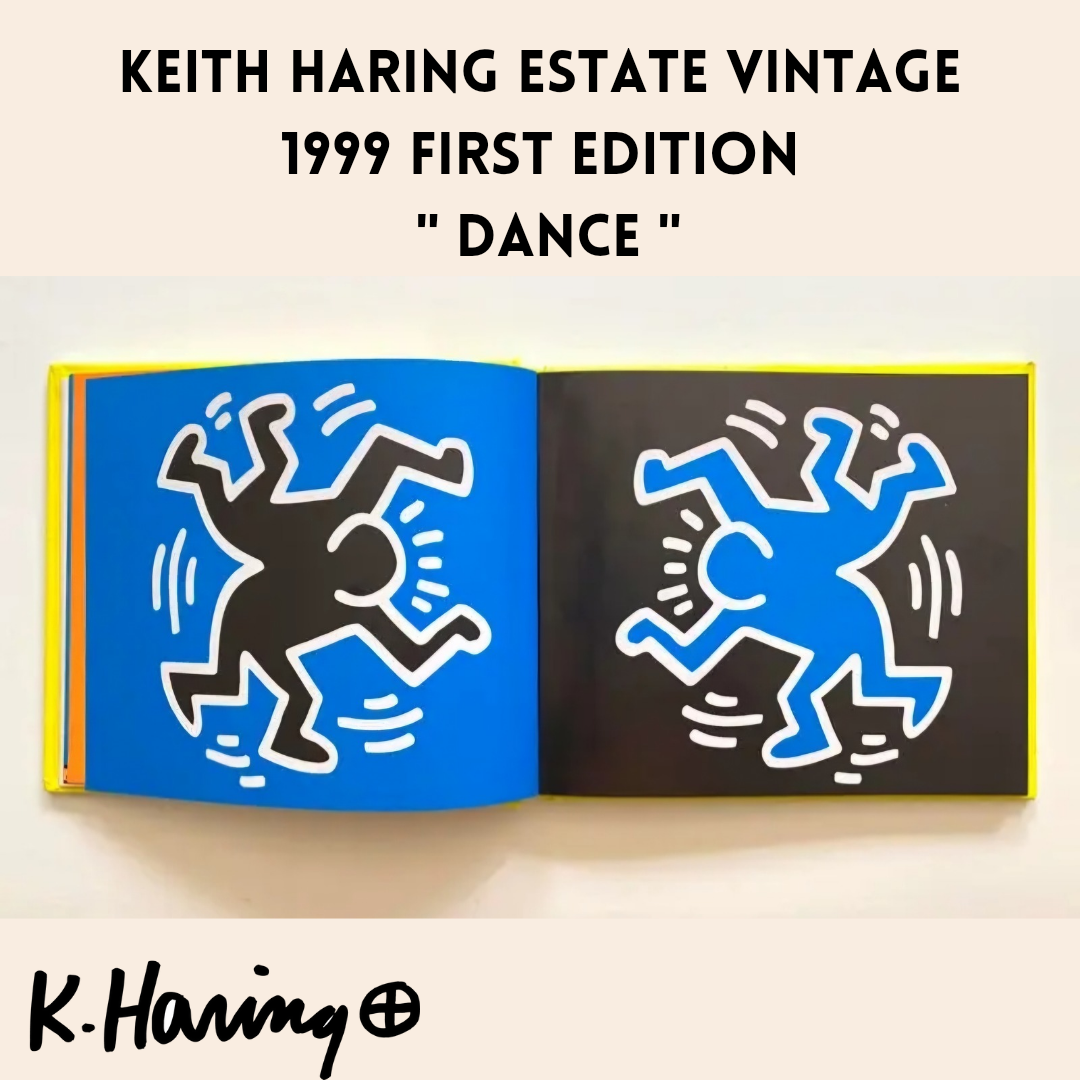 "DANCE" Shared Head, Double Dancers - A Keith Haring Hand Embroidered Patch