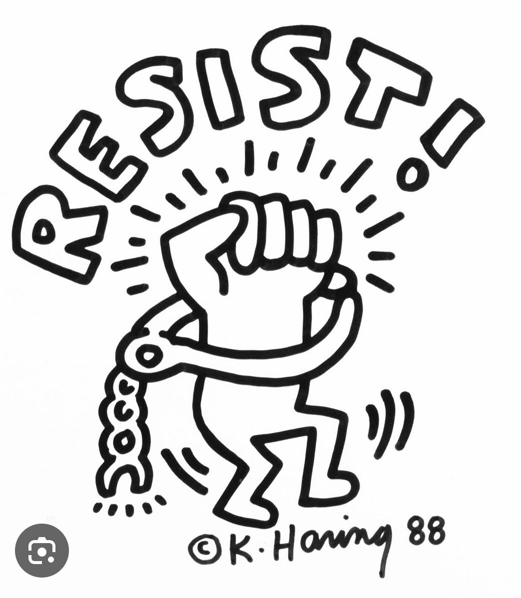 Resist! Keith Haring Hand Embroidered Patch
