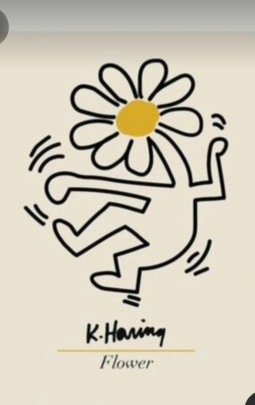 Flower Head Dancer, Keith Haring Hand Embroidered Patch