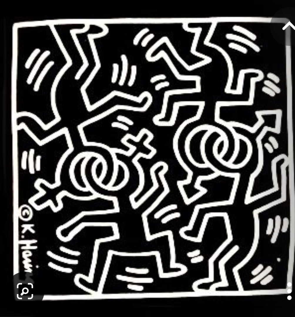 queer linked love heads, single or matching Keith Haring Hand Embroidered Patch