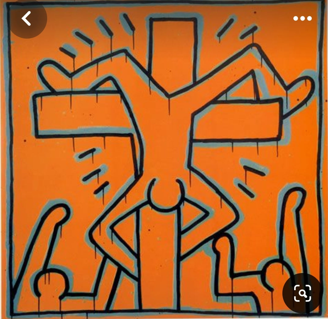 Fool Crucified Dancer, Keith Haring Mini Hand Embroidered Patch