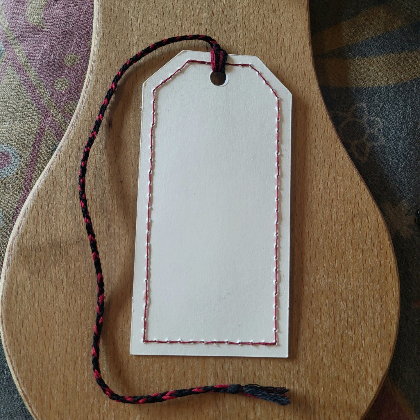 bookmark, hand made keith haring heart dancer embroidery