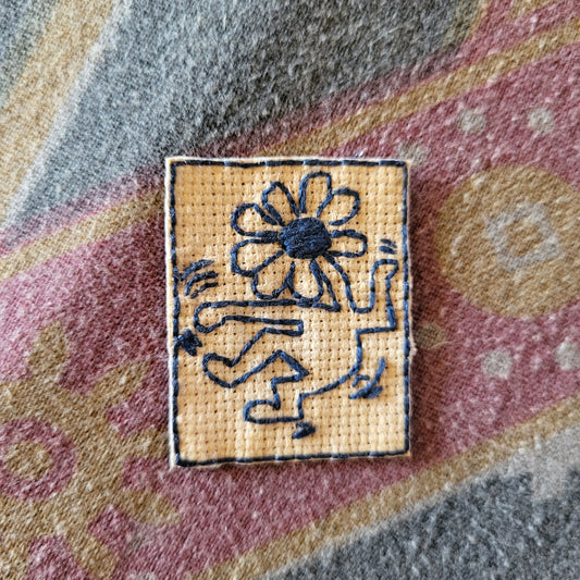 Flower Head Dancer, Keith Haring Hand Embroidered Patch