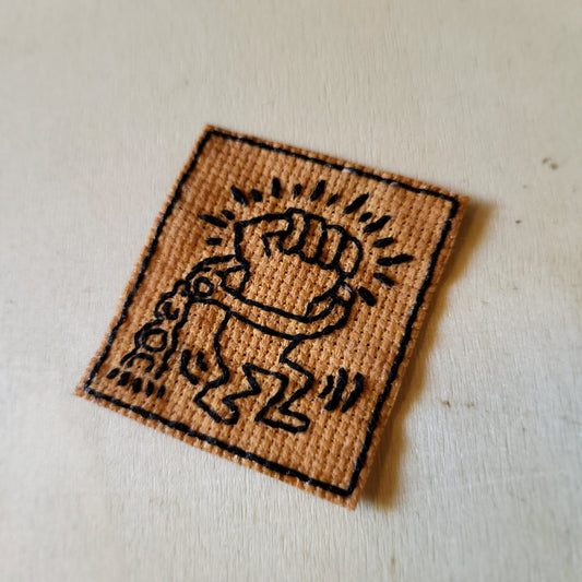 Resist! Keith Haring Hand Embroidered Patch