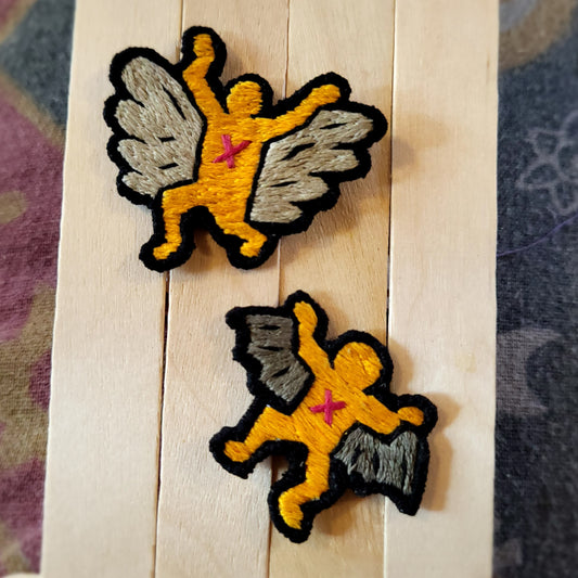 Winged Angel Dancers, Keith Haring sketch Patches