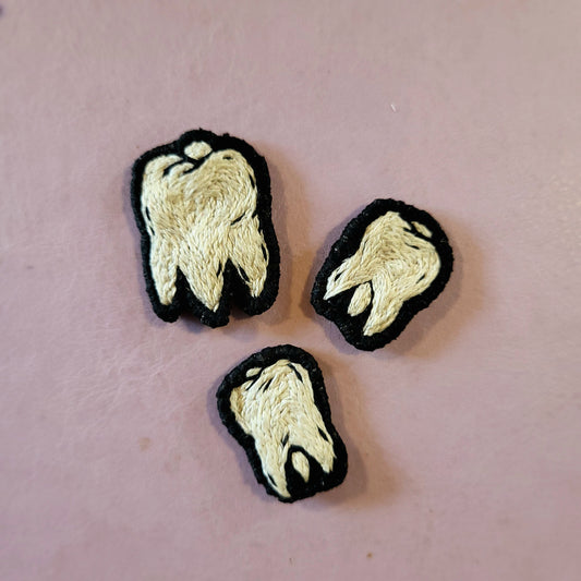 tooth n teeth, handstitched patch